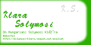 klara solymosi business card